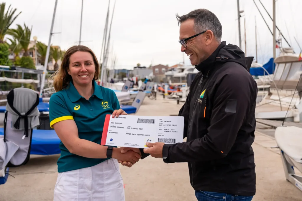 Zoe-Thomson-with-Australian-Sailing-High-Performance-Director-Iain-Brambell-CREDIT-Beau-Outteridge - St Hilda's Anglican School For Girls